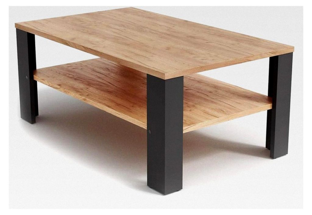 Couchtisch, Anthrazit, 100 x 60 cm, mit offenem Ablagefach für Zeitschriften