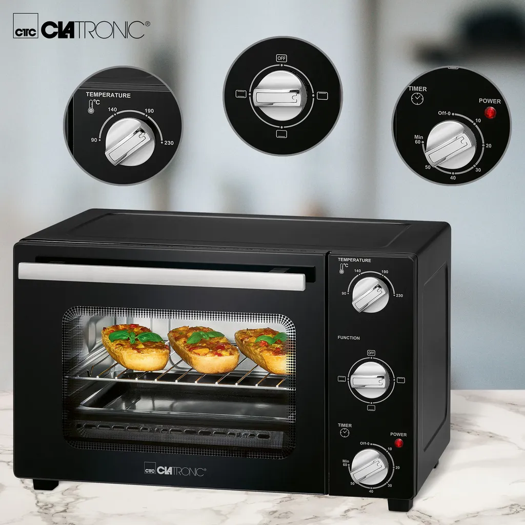 Petit Four de Table Noir MBG 3726 Idéal pour Pizza et Petits Plats - 2