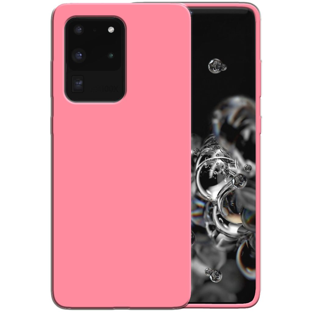 Smartphonica Silikonhülle für Samsung Galaxy S20 Ultra Hülle mit weicher Innenseite - Pink