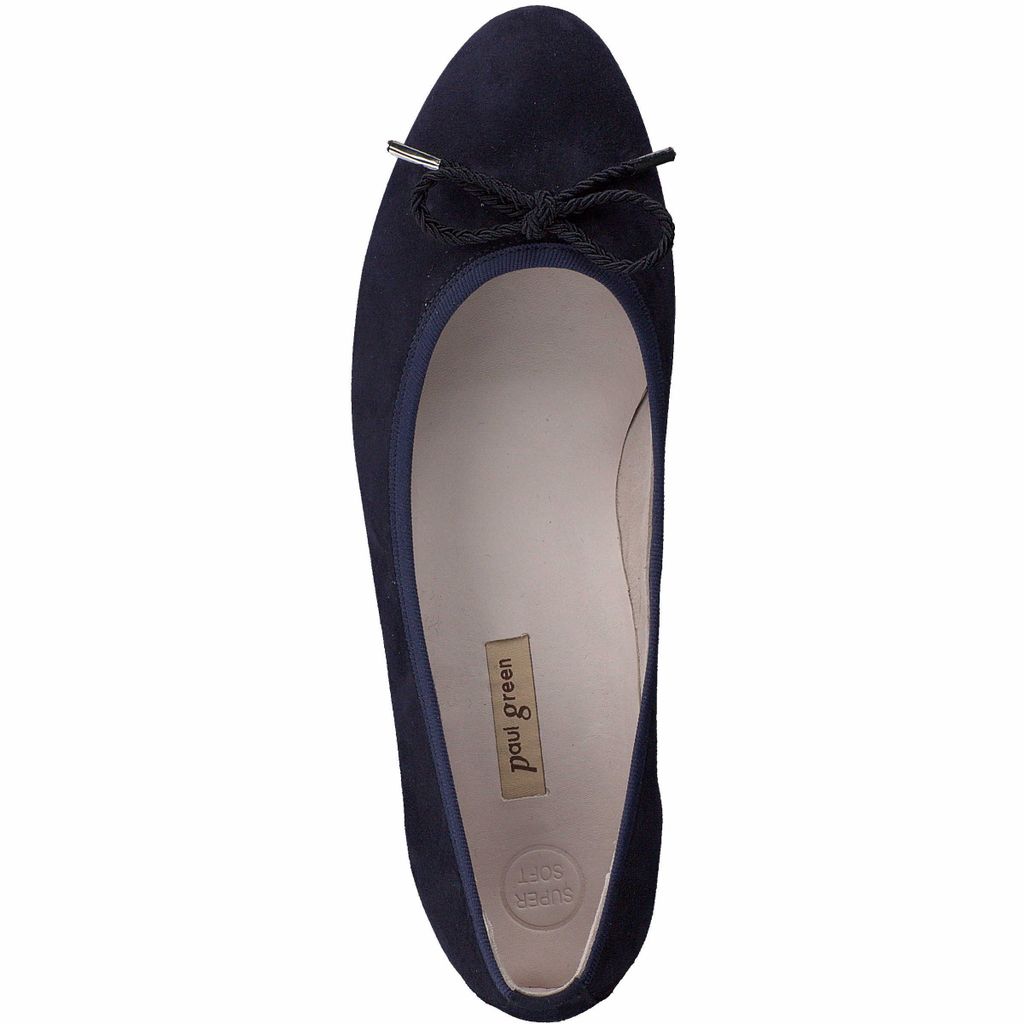 Paul Green Ballerina 2925-081, Rauleder, Blau, Damen