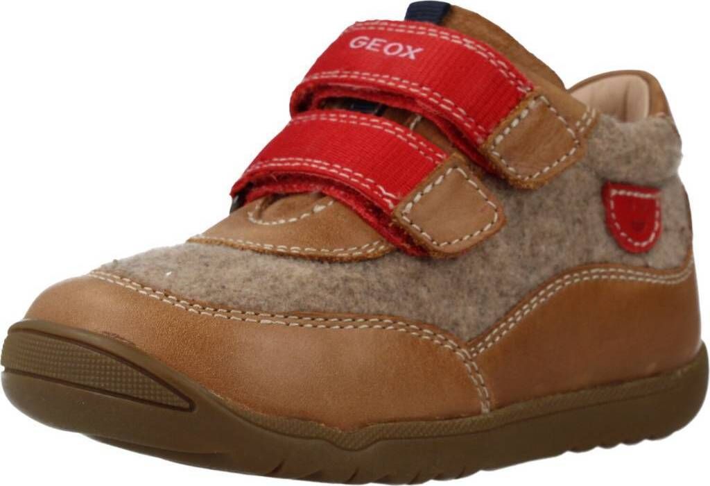 GEOX Klett MACCHIA, Glattleder, Braun, Kinder