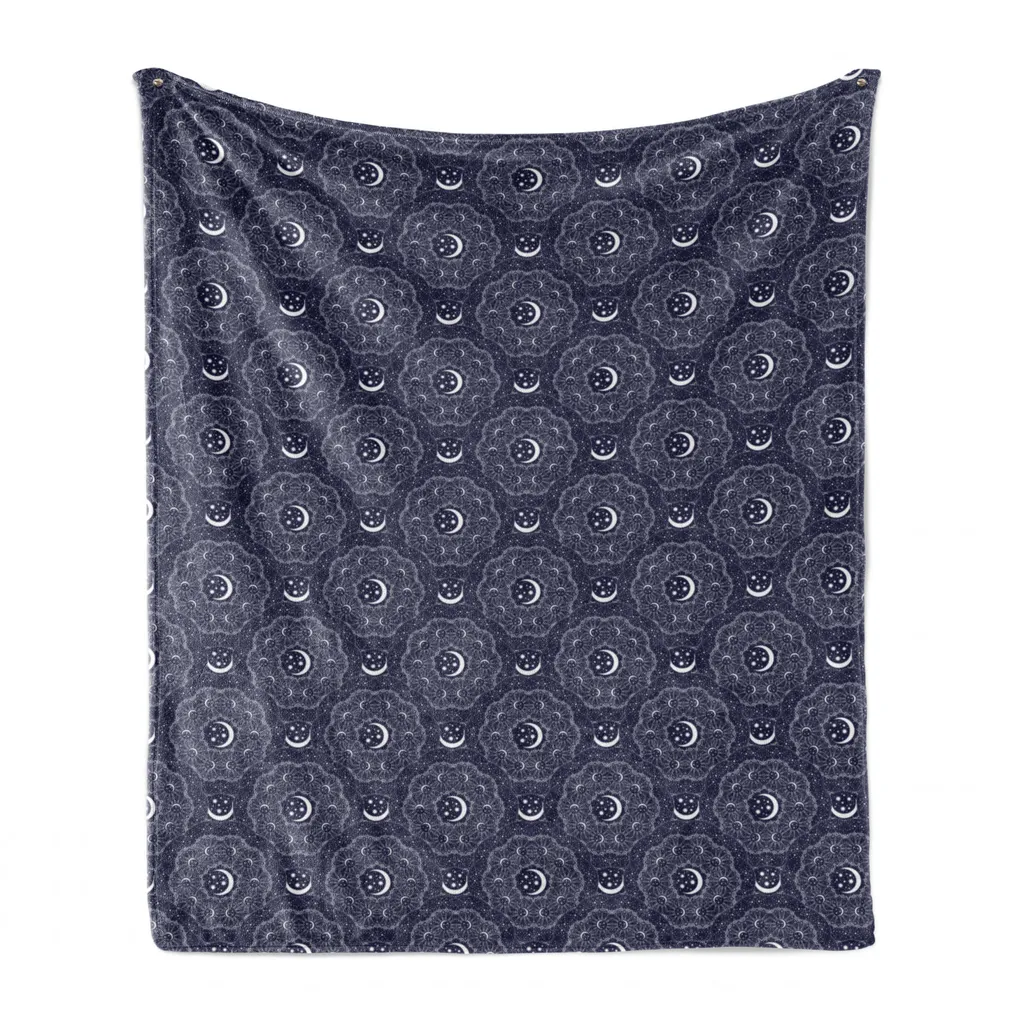 Coperta Plaid ABAKUHAUS Luxury Edition - Flanella Boemia Indaco