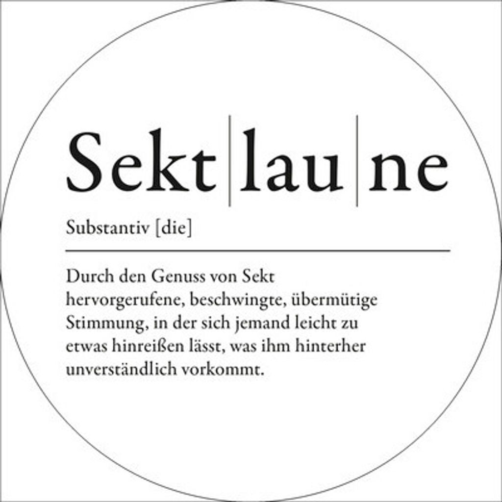 Glasbild Sektlaune Definition Ø 20 cm