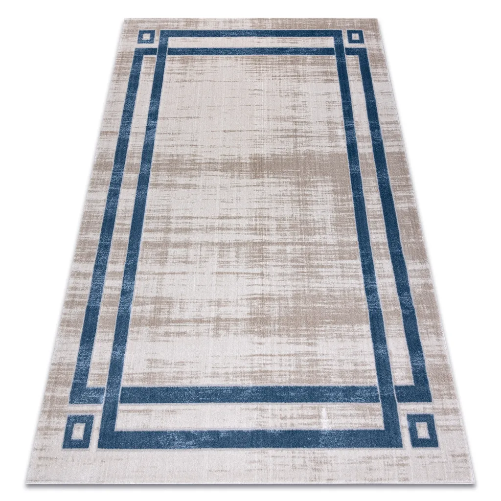 Tapis moderne 160x220 cm Noble 1539 - Molleton Crème Bleu Beige