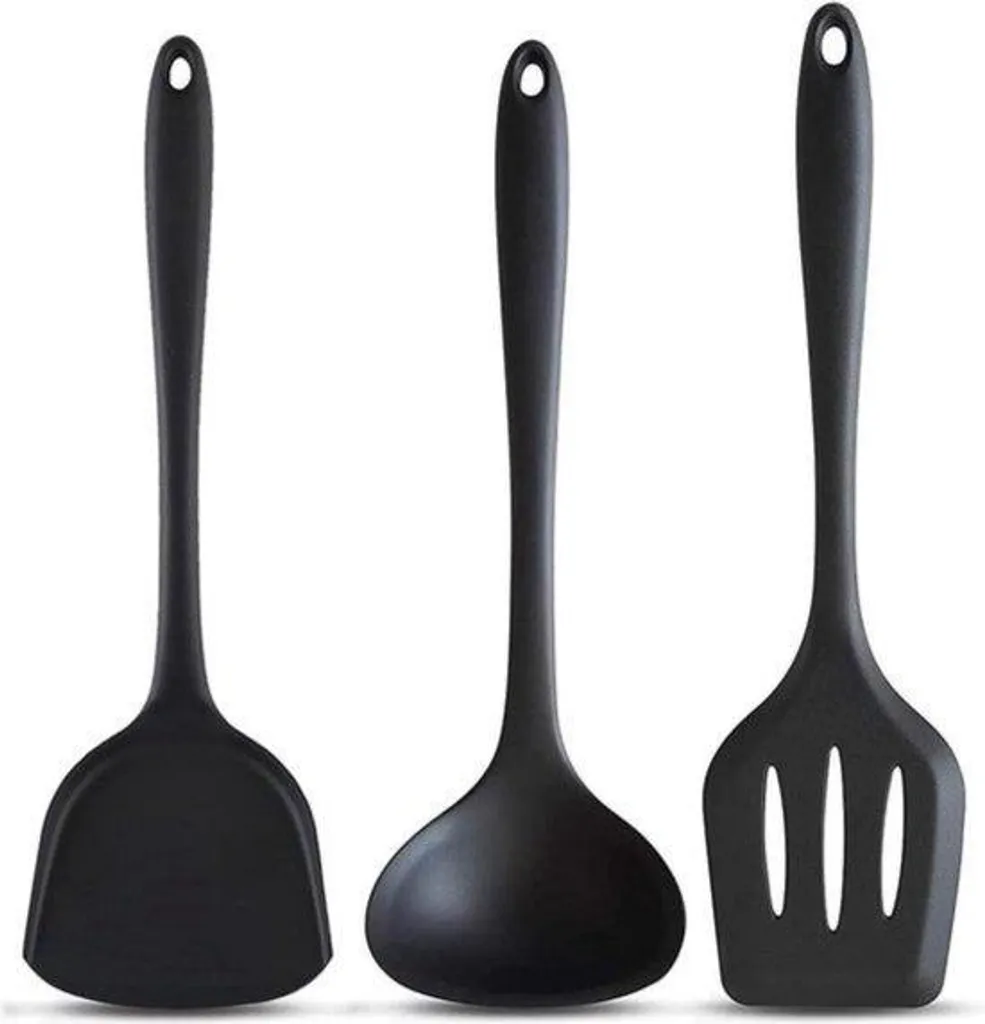 Spatules en silicone sans BPA lot de 3 ustensiles de cuisine multicolores
