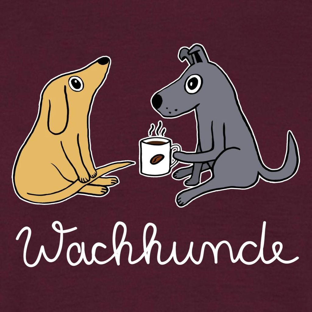 Spreadshirt Wachhunde Hunde Mit Kaffee Wortspiel Männer T-Shirt, L, Ziegelrot