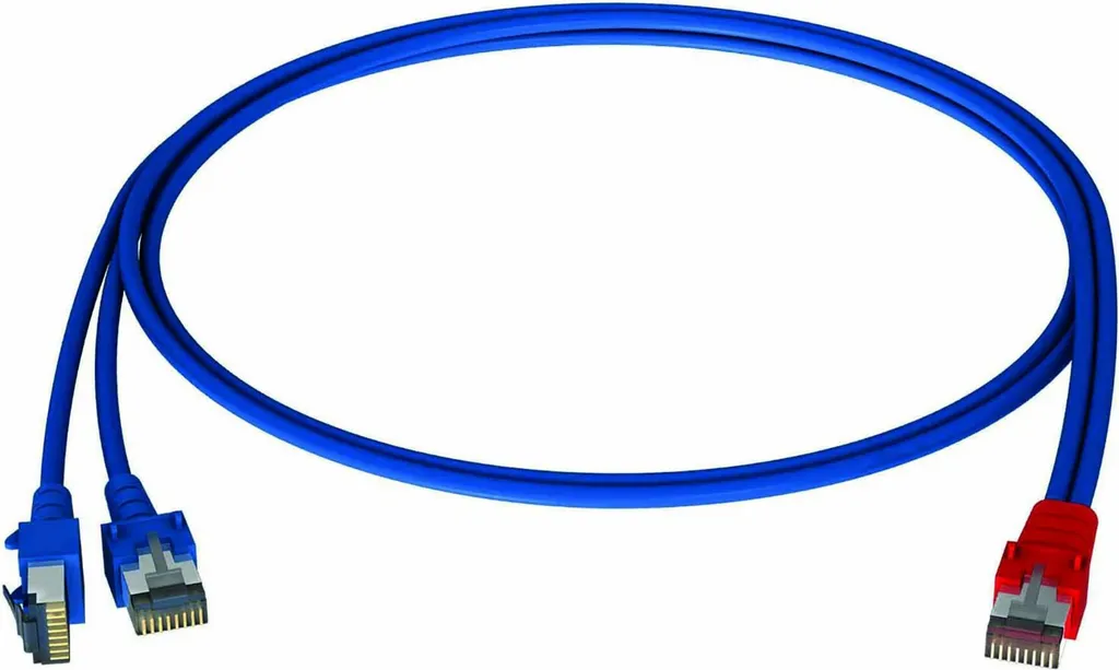Câble Réseau RJ45 pour Baie de Brassage 0,5m Bleu - Modèle HW-Y1