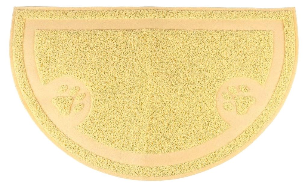 Halbrunde rutschfeste PVC Katzenstreumatte in Beige