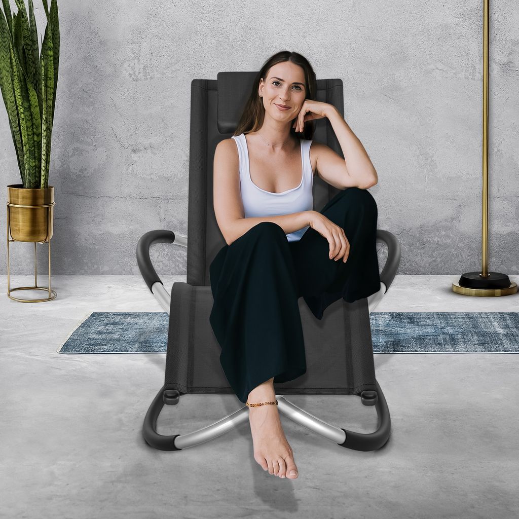 tillvex® Záhradné lehátko Black Relax Lounger Lehátko na Obrázok produktu 7
