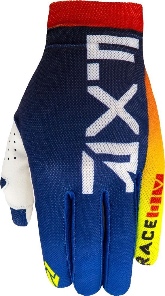FXR Slip-On Air MX Gear Motocross Handschuhe, blau/gelb/rot, S