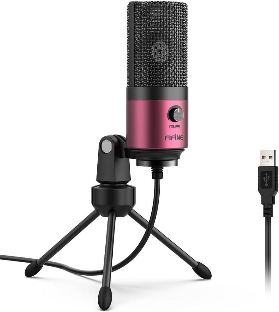USB Mikrofon für PC Mac PS4 PS5, Kondensator Streaming Mikrofon mit Ständer, Studioaufnahme, Nierencharakteristik, Podcast, Gaming, Voice-Chat