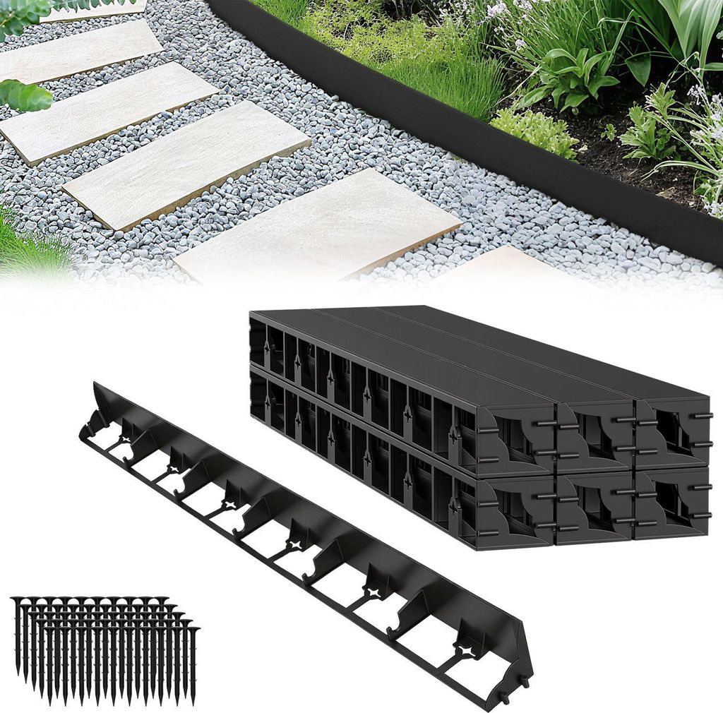 Faziango 24m Flexible Rasenkante aus Kunststoff zur Produktbild 