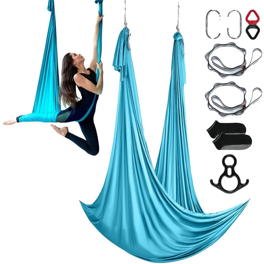 VEVOR Set di amache da yoga aeree 10 x 2,8 m, Altalena da Immagine del prodotto 