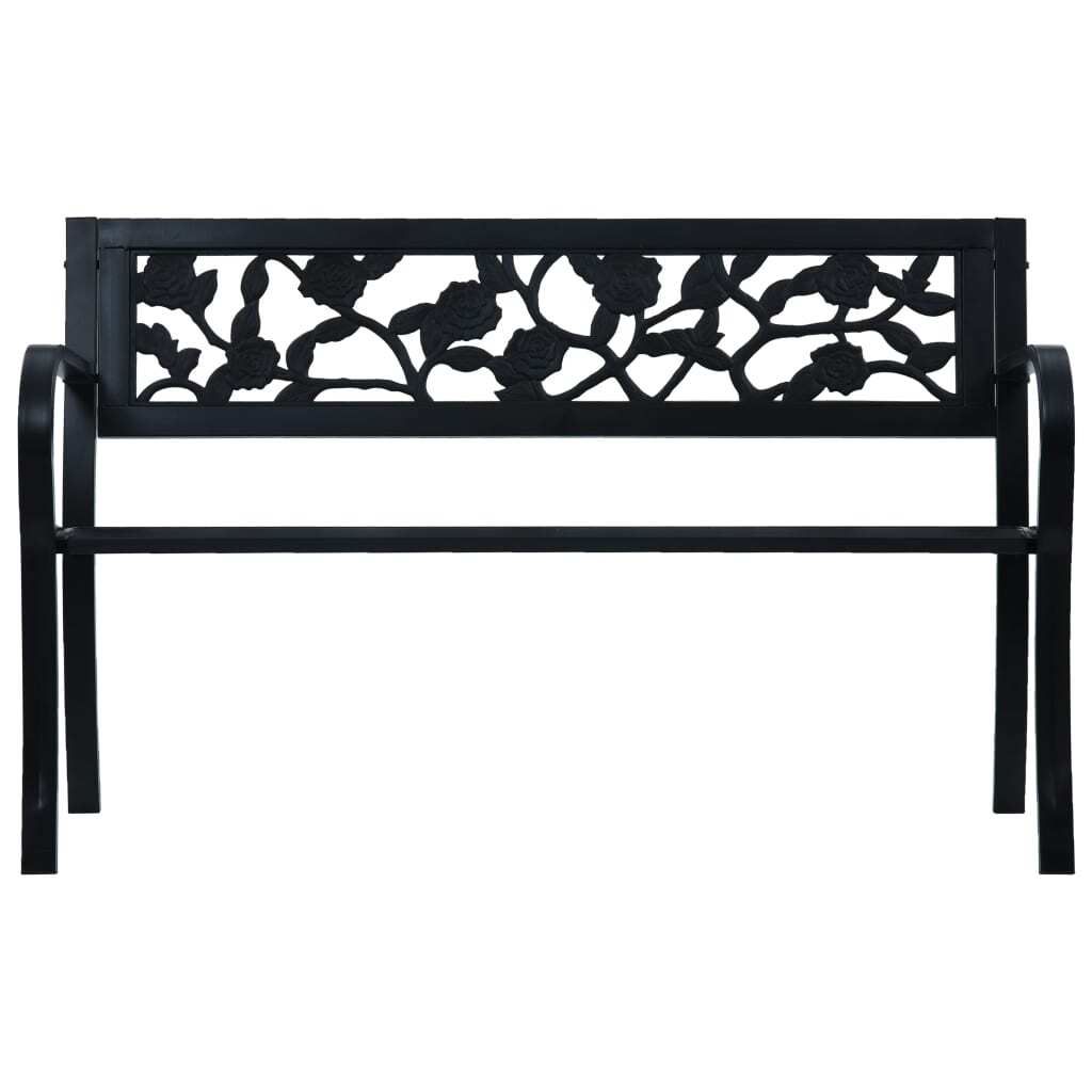 Panchina da giardino 125 cm in acciaio nero Immagine del prodotto 