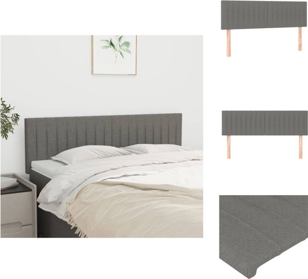 vidaXL Kopfteile 2 Stk. Dunkelgrau 72x5x78/88 cm Stoff - Kopf- & Fußenden