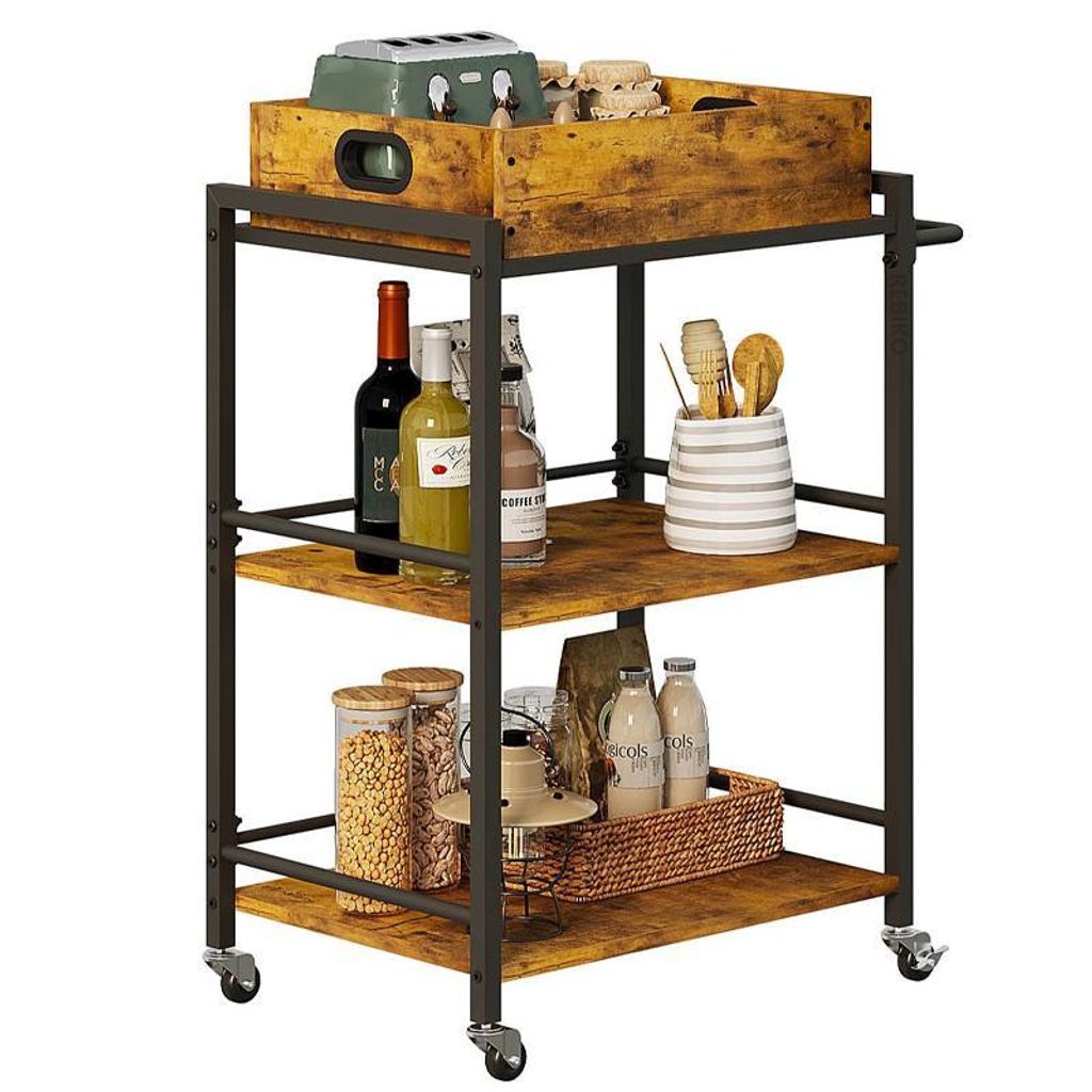 Kuchynský Vozík Na Kolieskach – Odňemná Podnos, 86 Cm, Obrázok produktu 