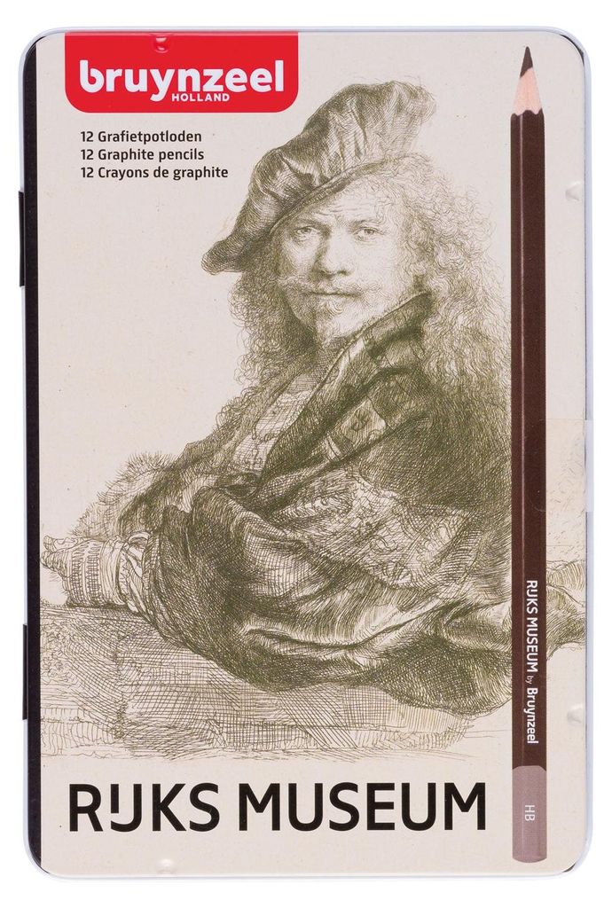 Bruynzeel Graphitstifte Set - Rijksmuseum Rembrandt Dose 12 Stück