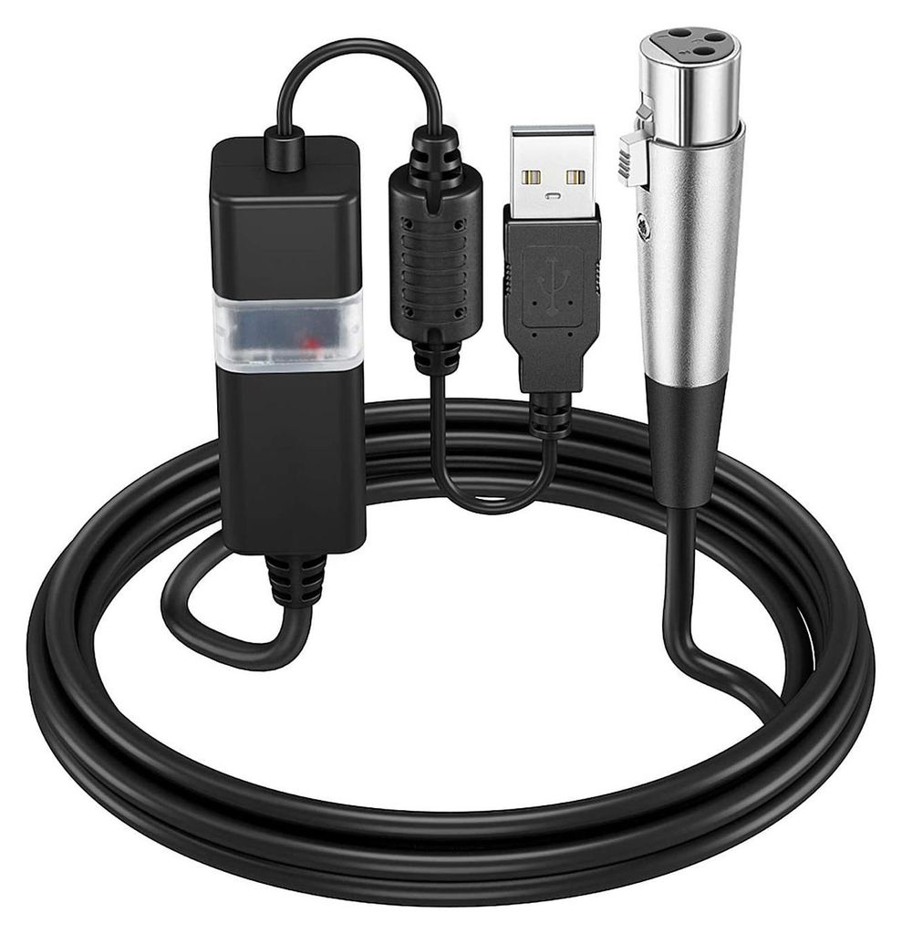 XLR-zu-USB-Kabel – Professionelles Tonaufnahmekabel – USB-zu-XLR-Mikrofonkabel – Plug-and-Play für Podcast, Studio, Gaming und Karaoke