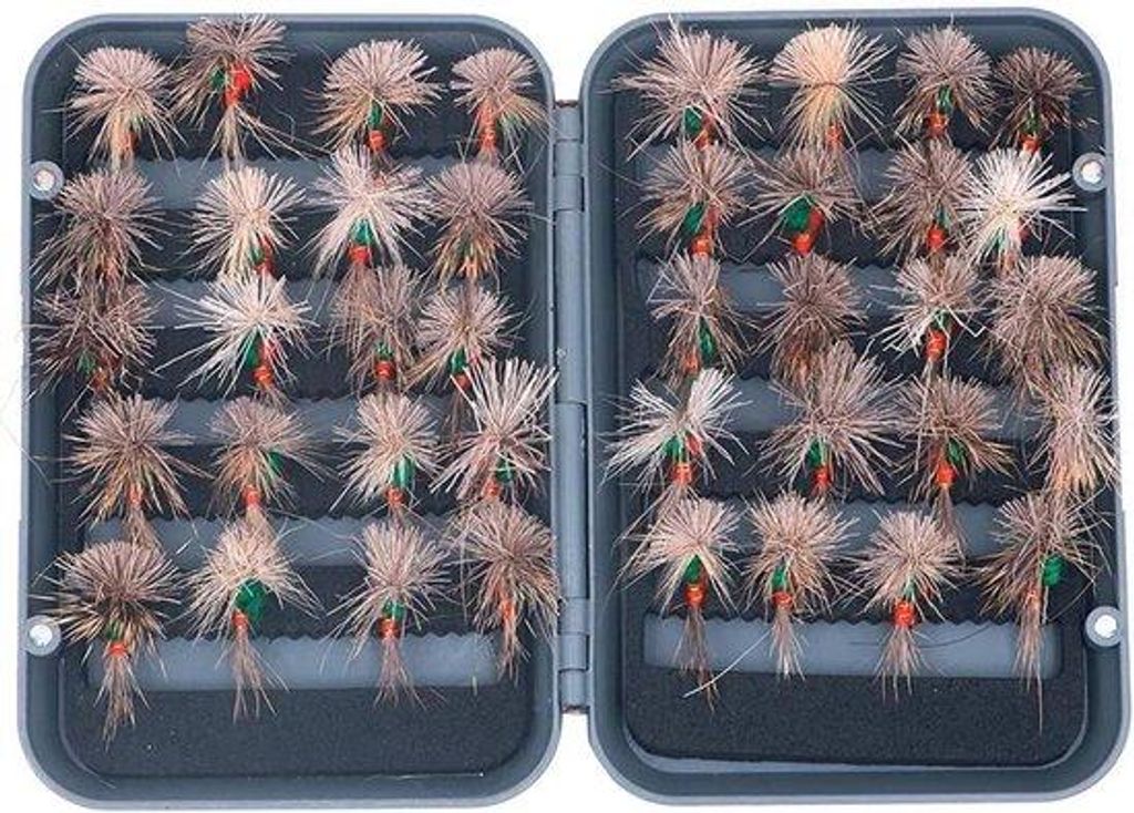 Vogelangeln-Kit mit wasserdichter Fliegenbox - Forelle Angelset mit 40 Teilen