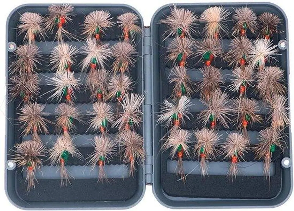 Set de pêche à la truite complet avec sélection de 40 mouches sèches