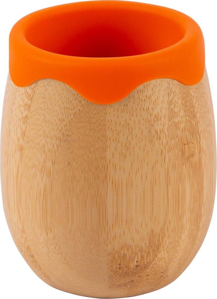 1x Orange 130ml Bambus Baby Schnabeltasse - Kleinkind Kinder Erste Entwöhnung Offen Wasser Trinken Ausbildung Trainer-Becher - Silikon-Liner - Von...