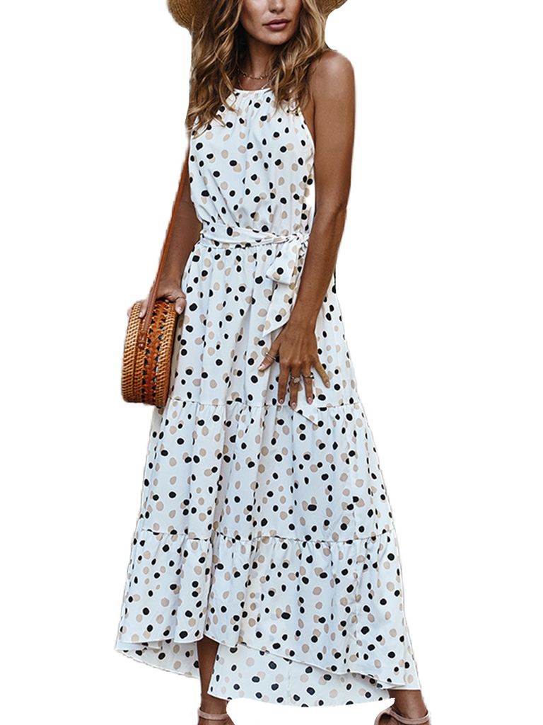 Damen Sommerkleid Lang - Ärmelloses Maxikleid Mit Futter Für Strand & Urlaub