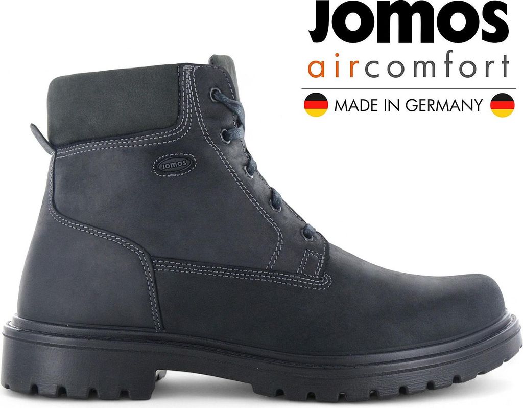 JOMOS Alpina Boots - Herren Winter Stiefel mit Lammfell Gefüttert - Leder Schwarz 456510-430-0044 , EU 47 UK 12