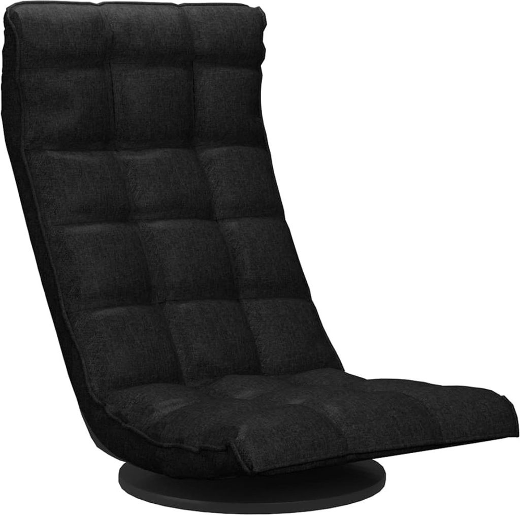 vidaXL Bodenstuhl Drehbar Schwarz Stoff
