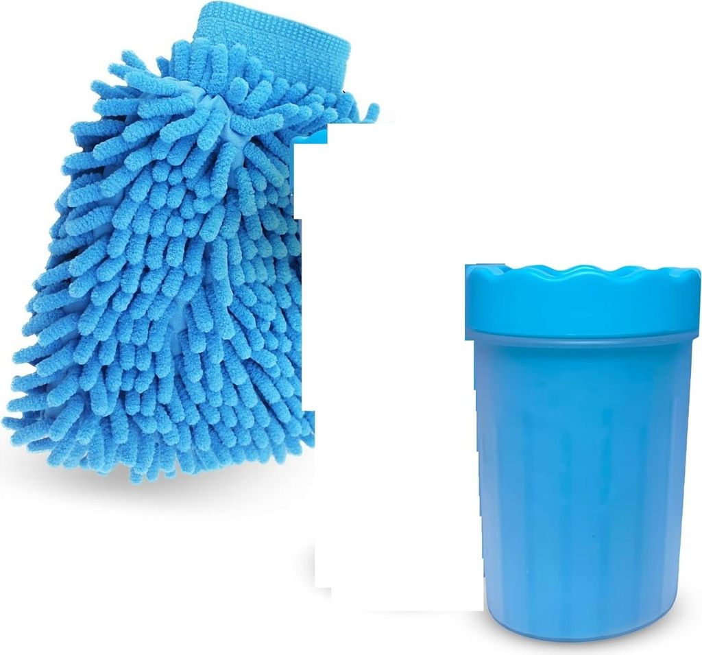 Hundepfotenreiniger für große und normale Pfoten mit Mikrofaserhandschuh, keine schmutzigen Pfoten mehr, schnelle und gründliche Reinigung, weic...