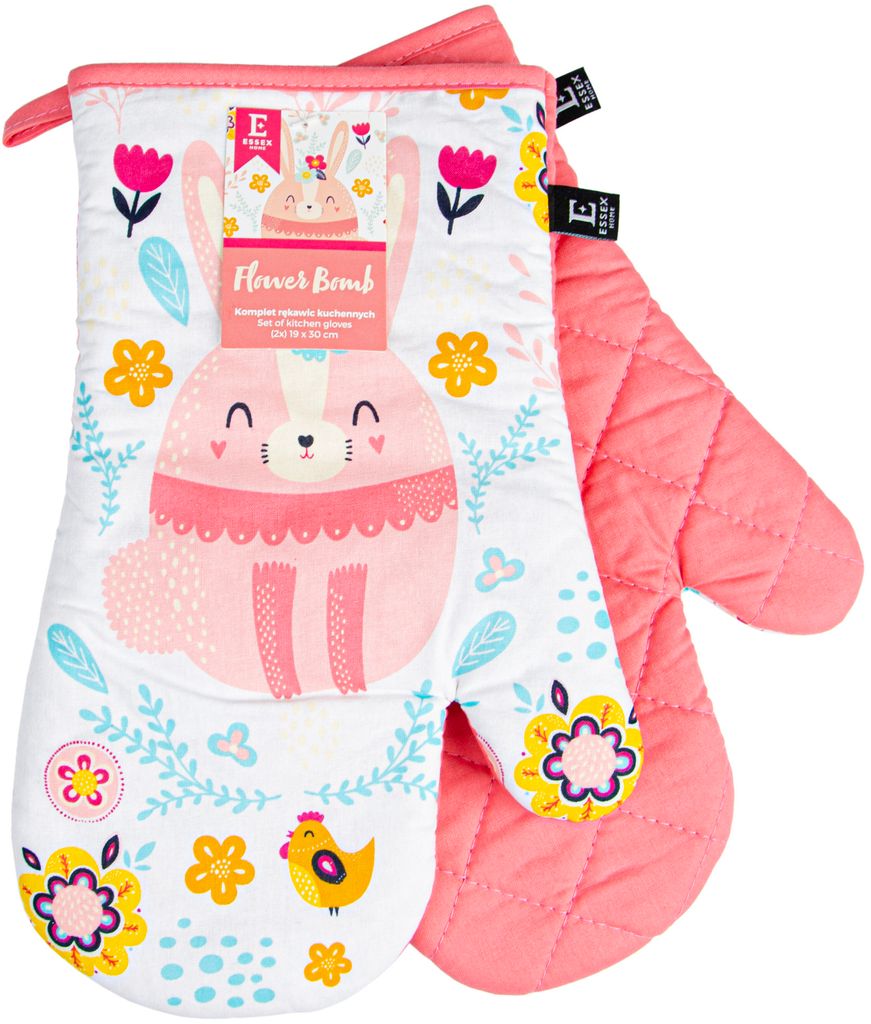 Ofenhandschuhe, Küchenhandschuhe Ostermuster Flower bomb