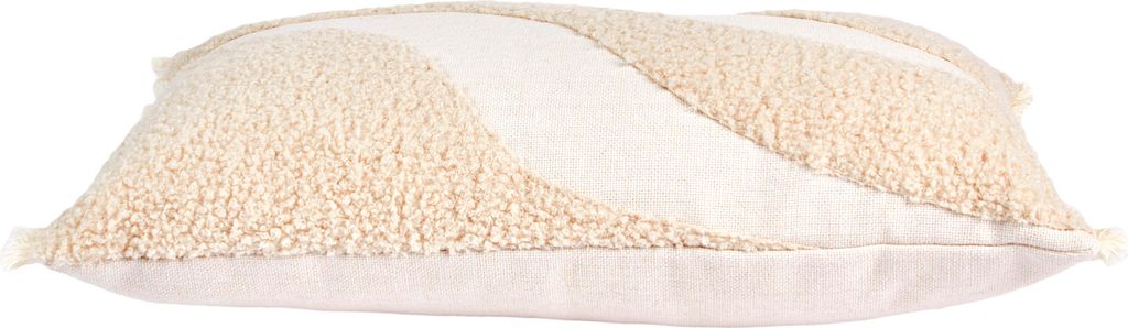 Coussin Beige Et Blanc Bouclette 30x50cm M8 - Home Deco Image du produit 