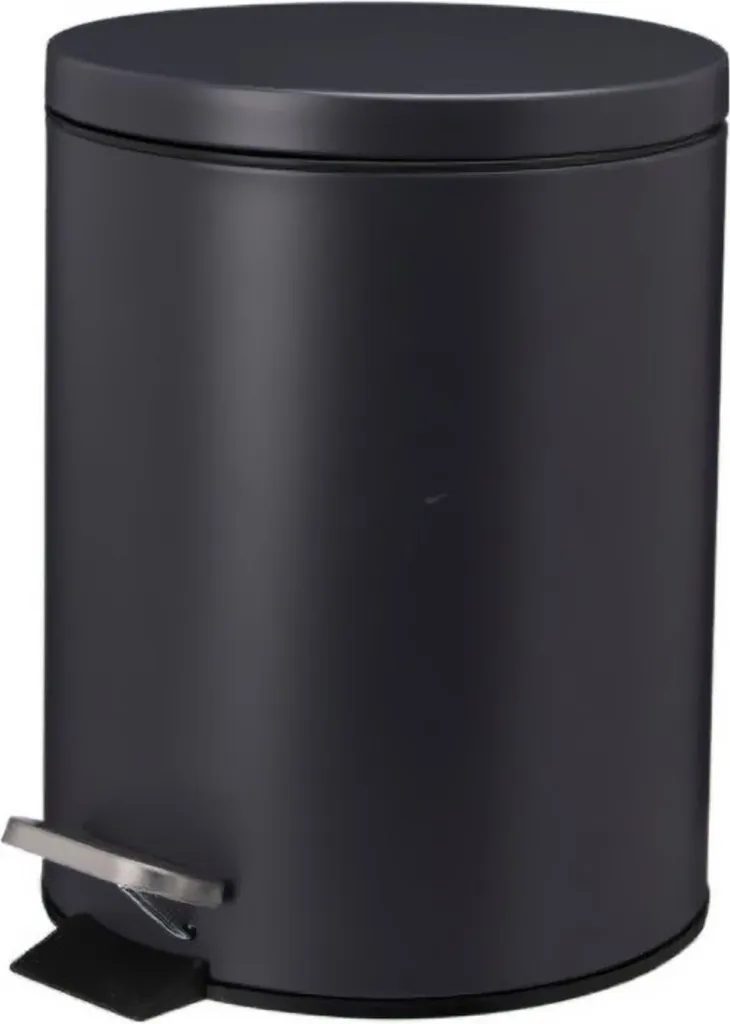 Petite poubelle à pédale 5 litres noire mate modèle NONI en métal chic