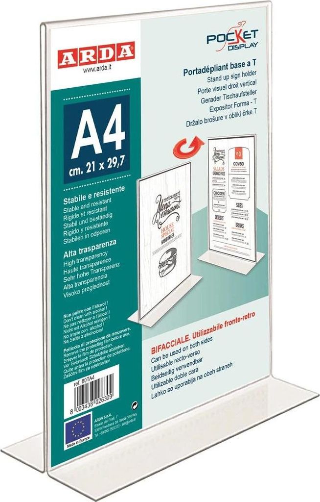 ARDA 80TA4, Transparent, A4, Universal, 210 mm, 297 mm