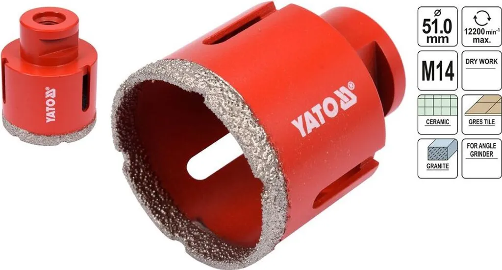 Couronne diamant 51mm M14 pour pose de plomberie et tube
