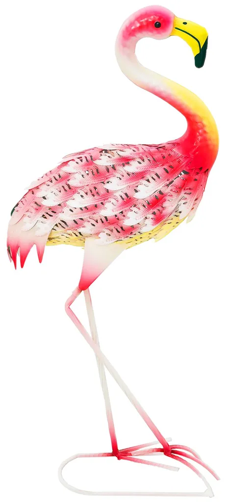 Flamant rose de jardin design original avec structure métal résistante - 2