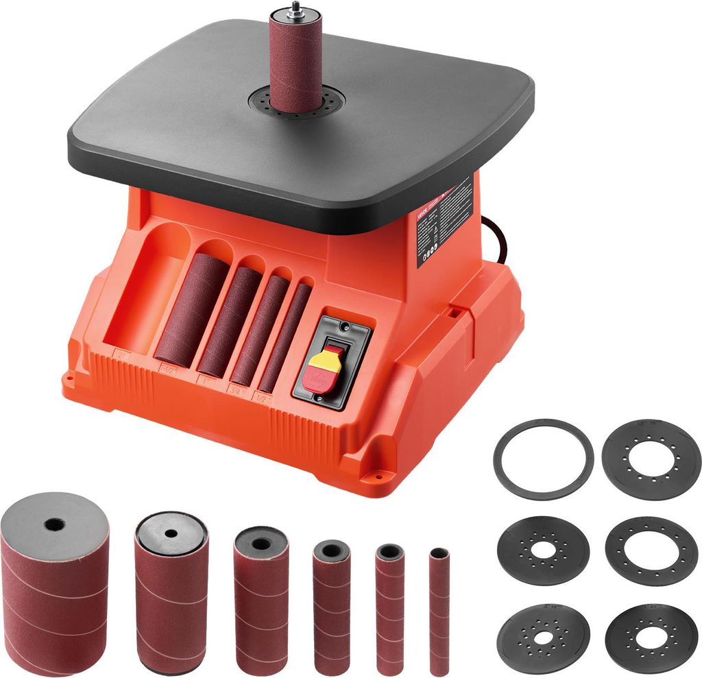 VEVOR Oszillierender Spindelschleifer, 2000 U/min Spindelschleifer mit 6 Hülsen (12,7–76,2 mm), 16 mm Hub & 390x415 mm breitem Arbeitstisch für...