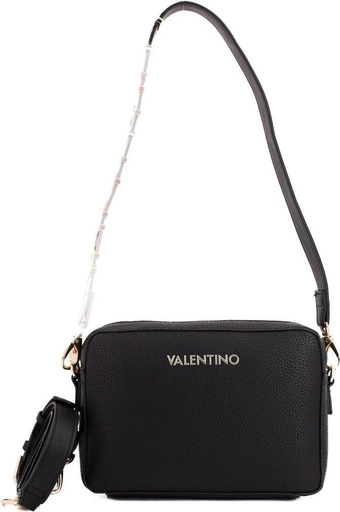 A black Valentino Bags handbag is shown against a white background.