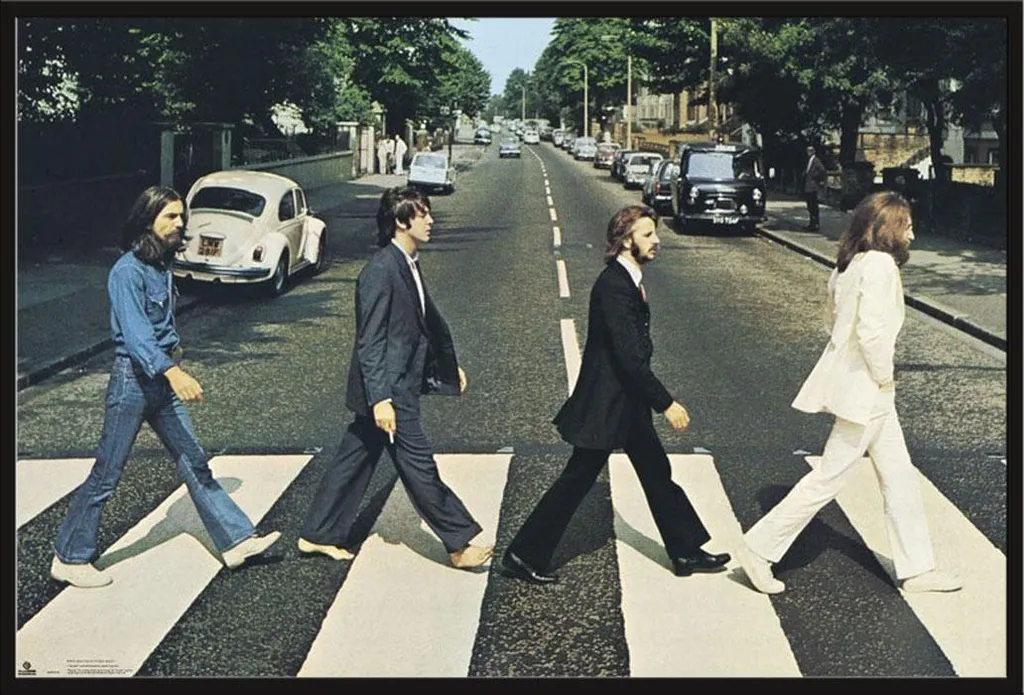 Affiche Beatles Abbey Road Encadrée Shinsuke Vitre Acrylique Incassable