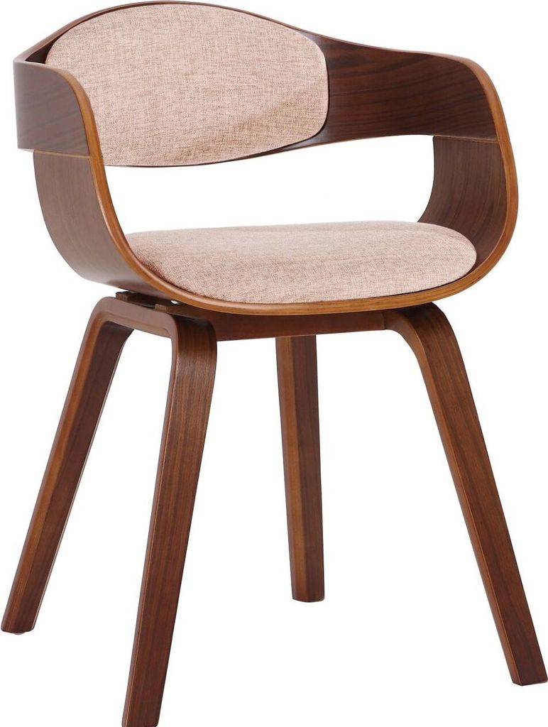Besucherstuhl Kingston Stoff walnuss/creme