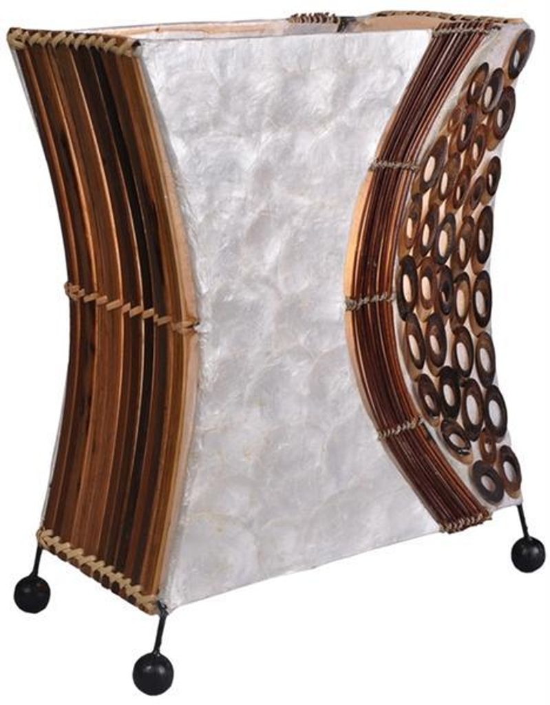 Deko-Leuchte WAYAN, Lampe aus Natur-Material, Stimmungsleuchte, eckig, Höhe ca. 30 cm