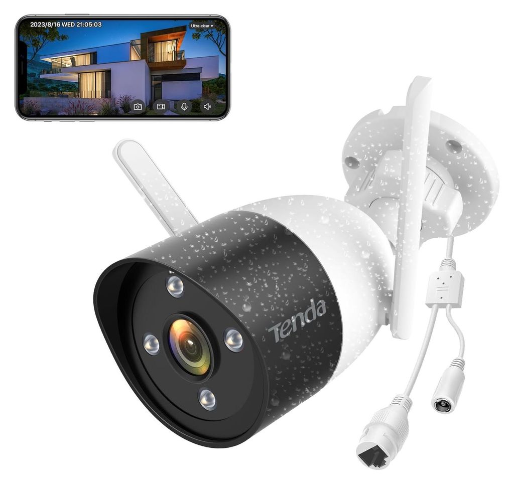 Venkovní dohledová kamera Tenda WLAN, 1080P IP kamera s 30m Obrázek produktu 