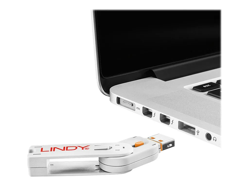 Lindy 40453 Verrou de Port USB Type A Code Orange avec 4 Serrures