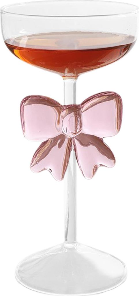 Verre à Champagne Rose Bow Fashion Clear Tall Wine Glass Image du produit 