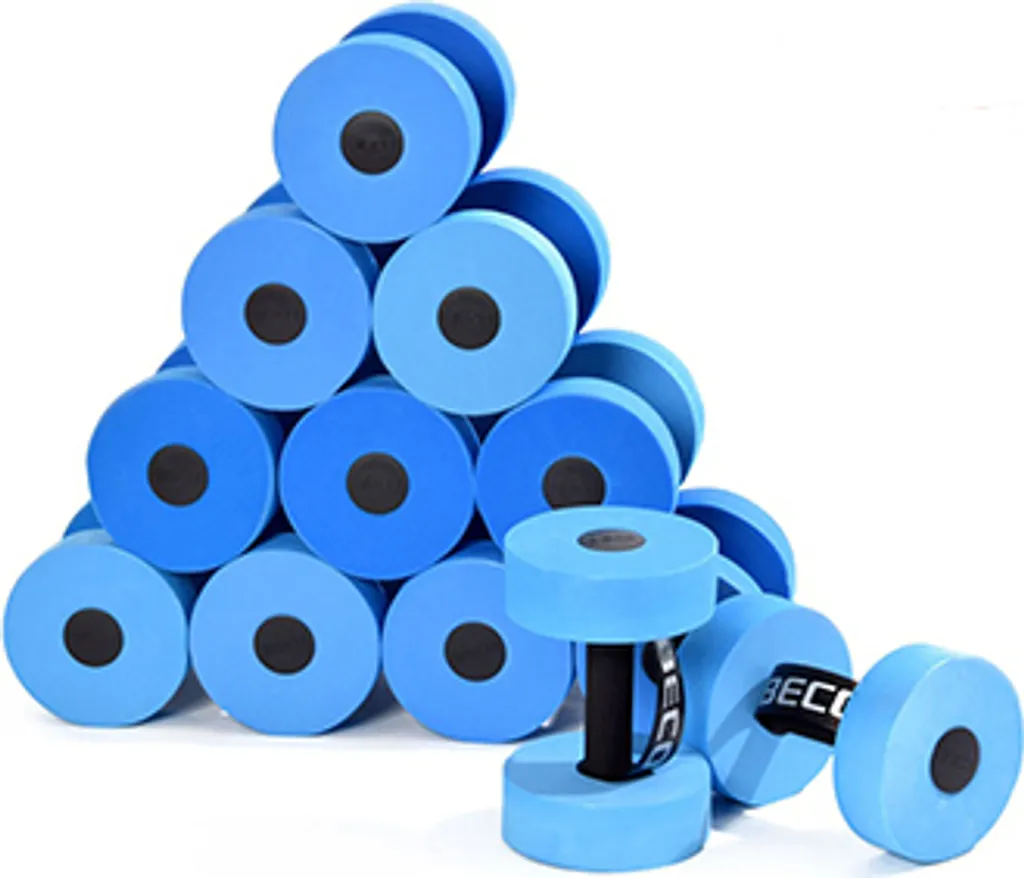 Haltères aquatiques Beco taille L en mousse PE lot de 12 pièces bleues