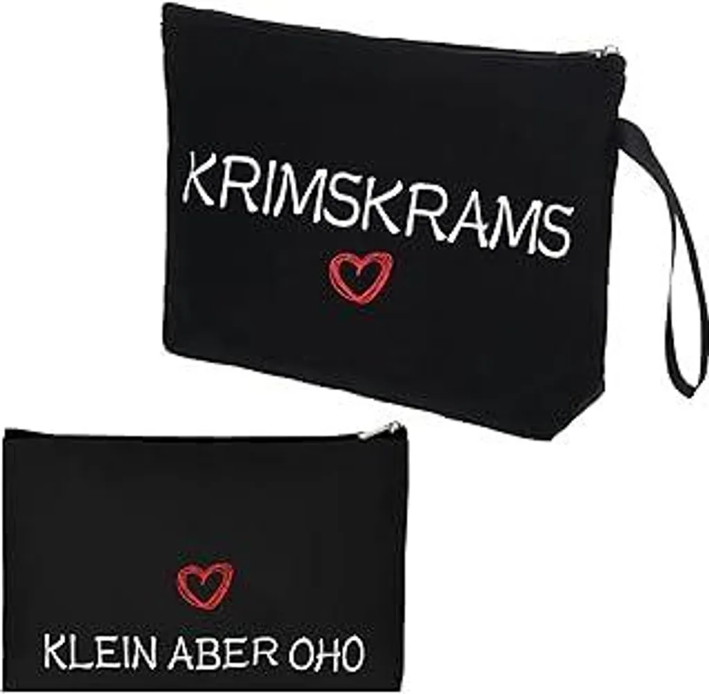 Duo Borsa Cosmetica in Tela Nera - Beauty Case Impermeabile Viaggio