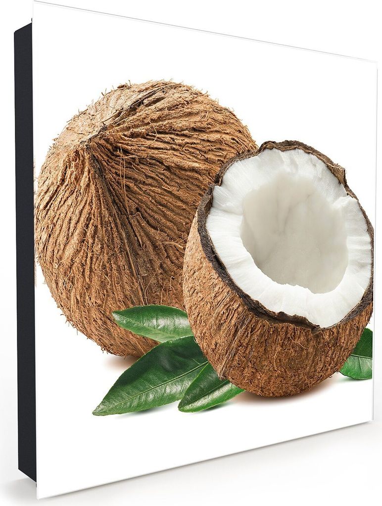 Nachbildung-Schlüsselkasten, Magnetpinnwand und Memoboard mit Glasfront Motiv Eine ganze Kokosnuss