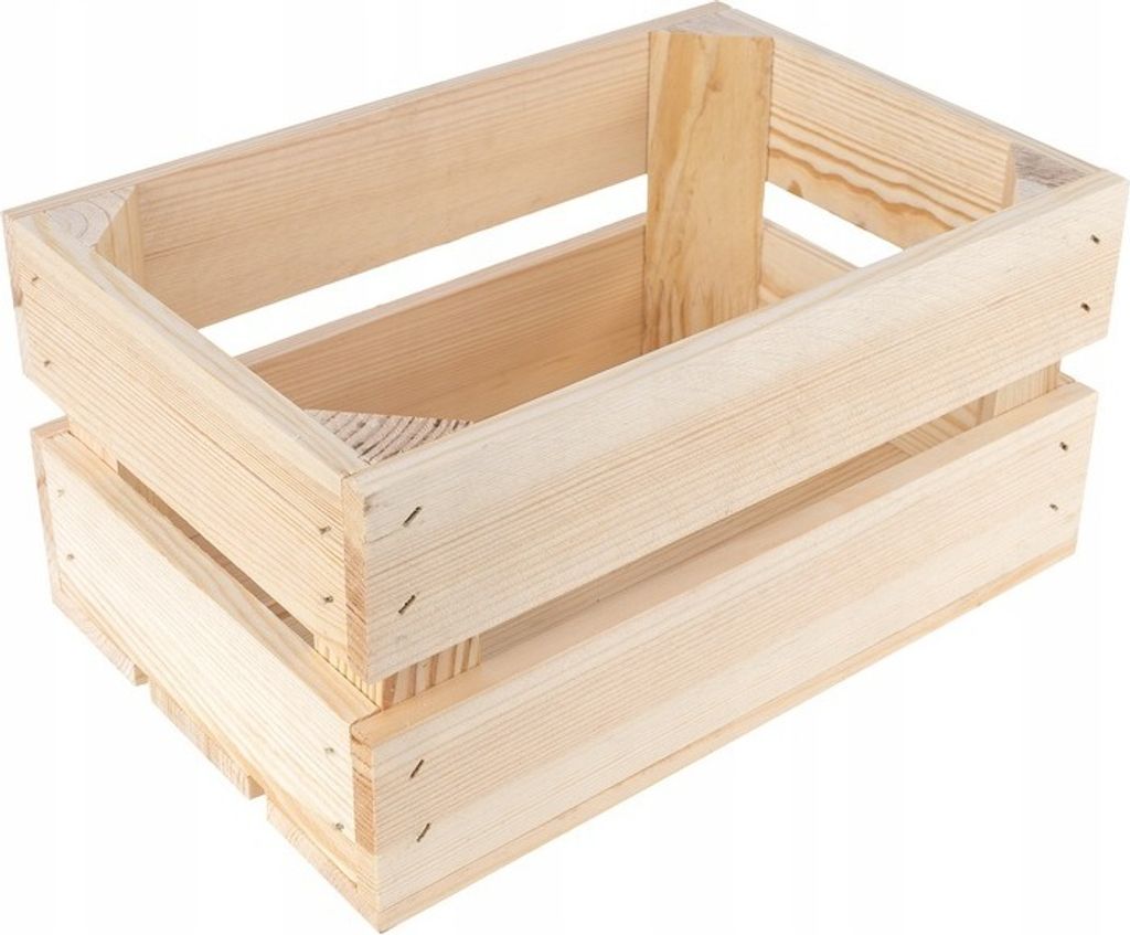 Holzkiste Natur | 30 x 20 x 15 cm | Deko Kiste Holz Obstkiste Weinkiste Aufbewahrungskiste | A003-008