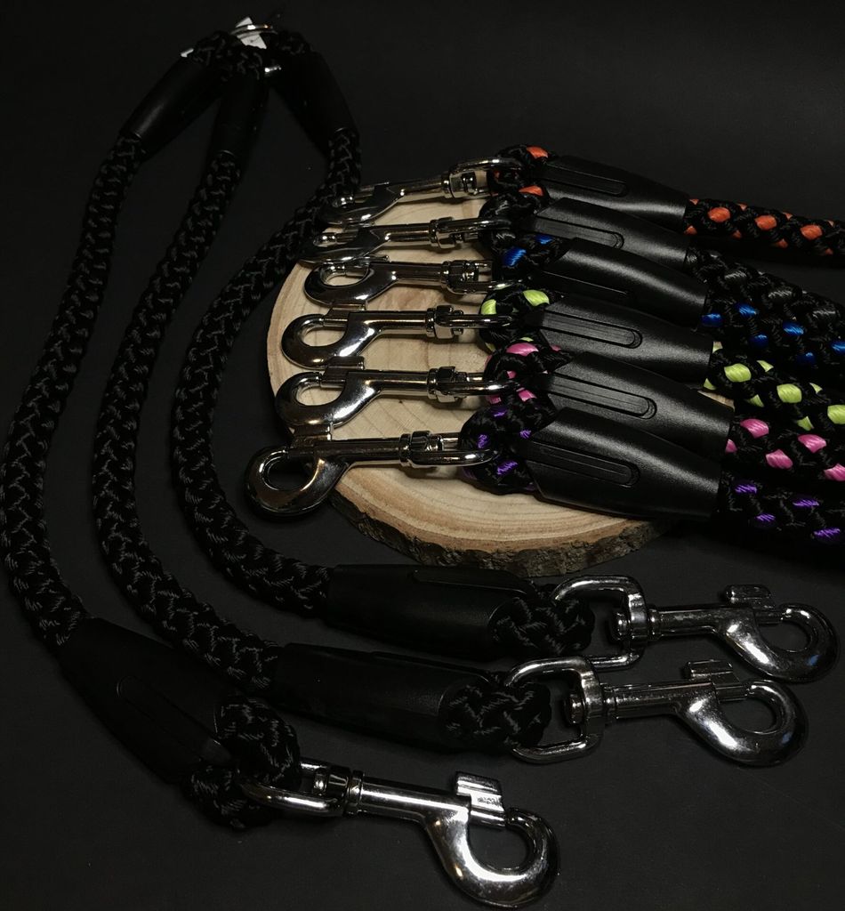 Palkar Hundeleine dreiteilig 50 cm x 14 mm schwarz