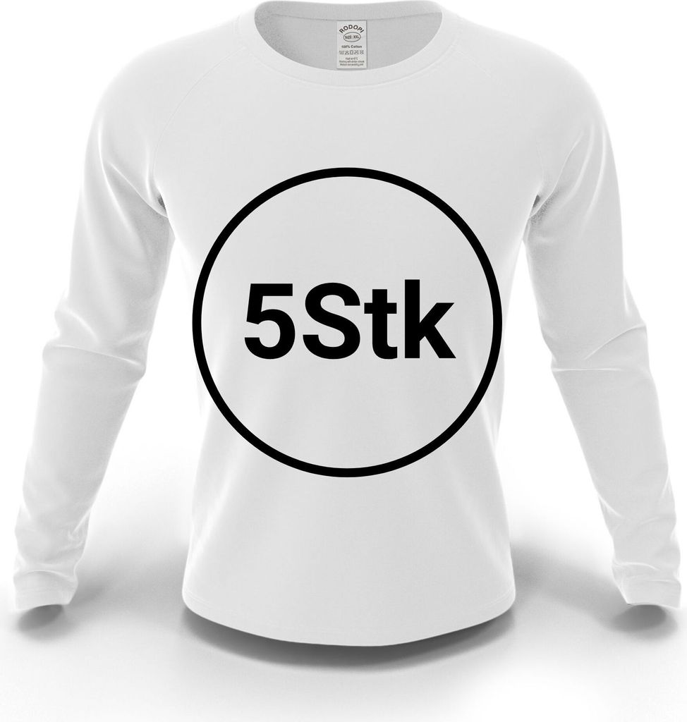 RODOPI Langarmshirt Runner Longsleeve für Damen und Herren Gr.XS T-Shirt Weiß Arbeitspullover Rundhals 100% Baumwolle