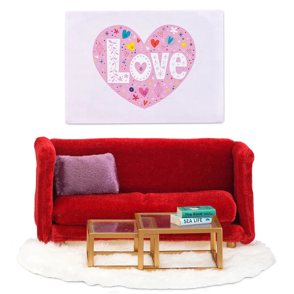 Meubler un Salon de Poupée : Kit Lundby Rouge 60.2081.00 Haute Qualité